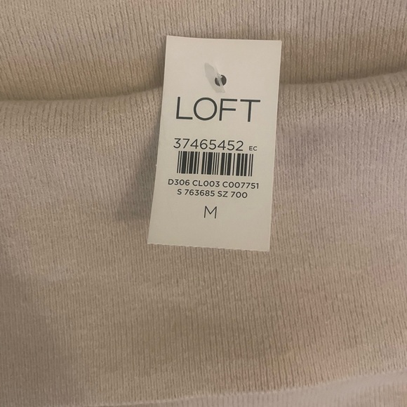 LOFT Cream Off-the-Shoulder Knit Sweater - Picture 2 of 4